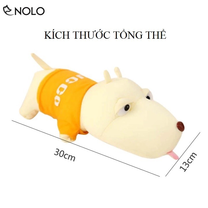 Chú Chó Mini Nhồi Bông Lè Lưỡi Chất Liệu Hạt Xốp Và Than Hoạt Tính Chiều Dài 30cm