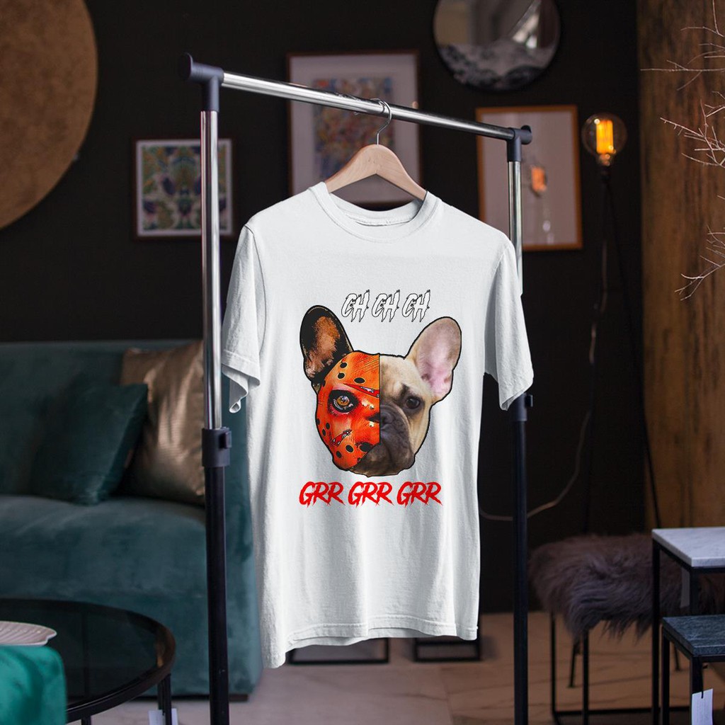 ÁO THUN FRENCH BULLDOG CHCHCH GRR HALLOWEEN UNISEX NAM NỮ THỜI TRANG AOMI PHONG CÁCH HÀN QUỐC TAY NGẮN TAY LỠ CÓ SẴN