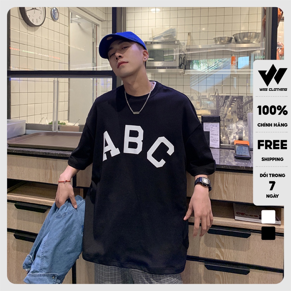 Áo thun tay lỡ form rộng Unisex WIIS Essentials ABC oversize thời trang nam nữ ulzzang