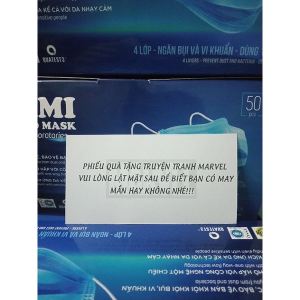 [ Tặng Phiếu Quà May Mắn ]Khẩu Trang Y Tế 4 Lớp Kháng Khuẩn Ami Chính Hãng ( 50 chiếc 1 Hộp)