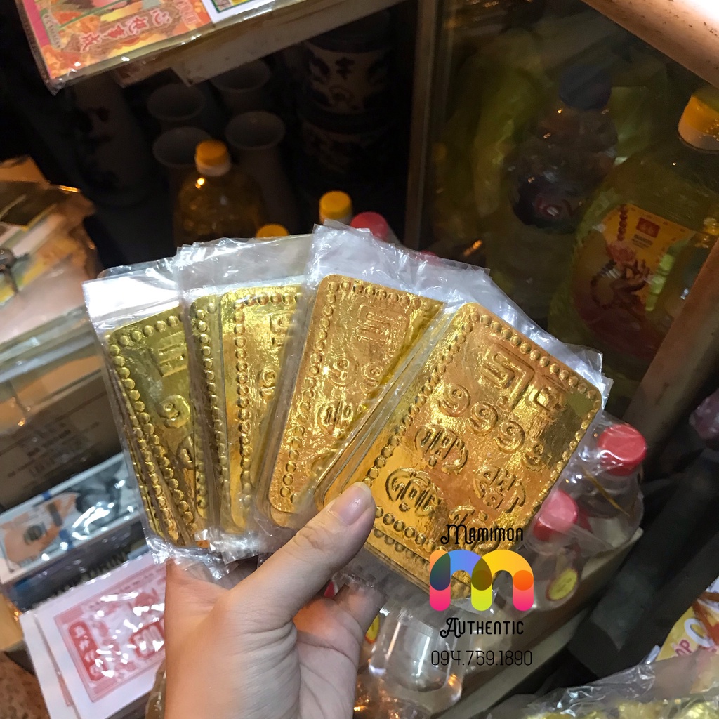 10 Miếng Tiền Vàng Lá SJC 9999 Đại Phát Lộc Tài - Vàng Mã Kim Thu