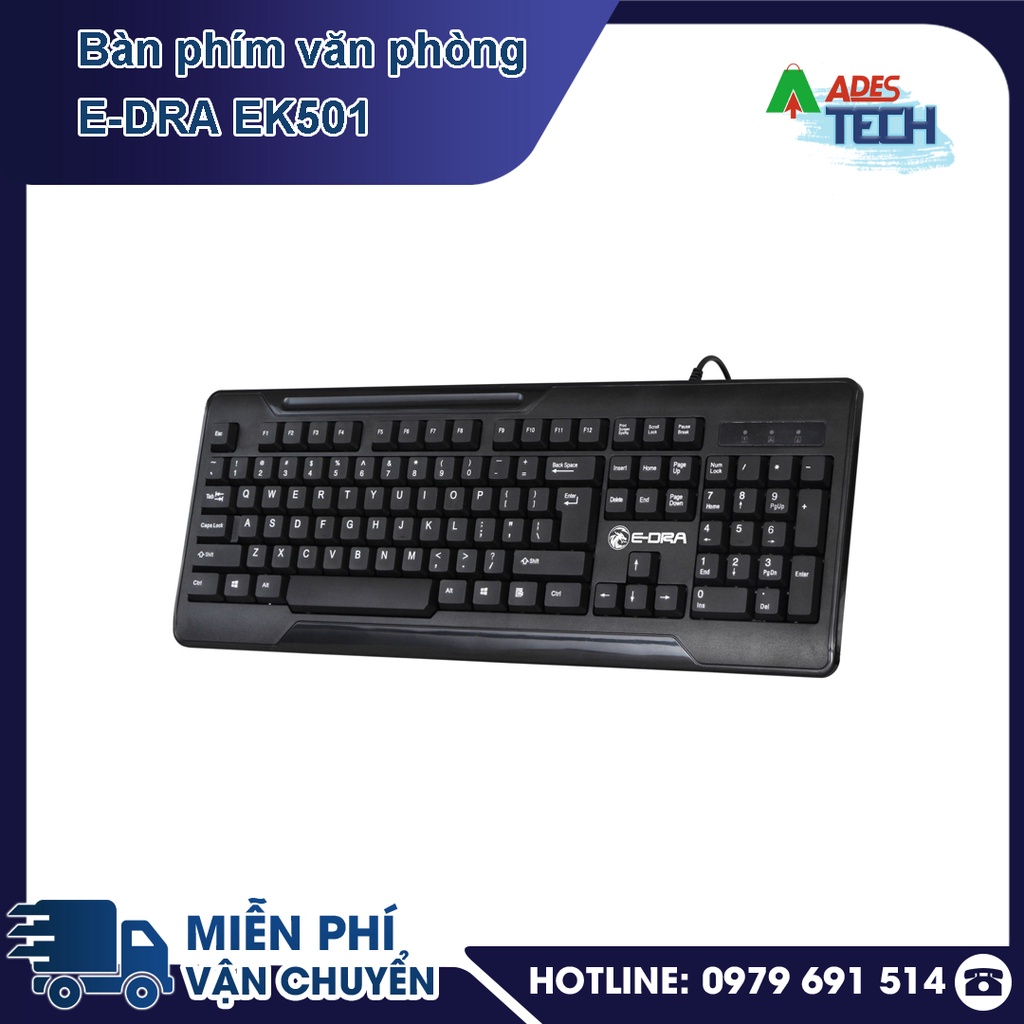 Bàn Phím Văn Phòng Edra EK501 - Bàn phím chuột E-DRA quốc dân - Gõ Siêu Êm, Kết Nối Dễ Dàng