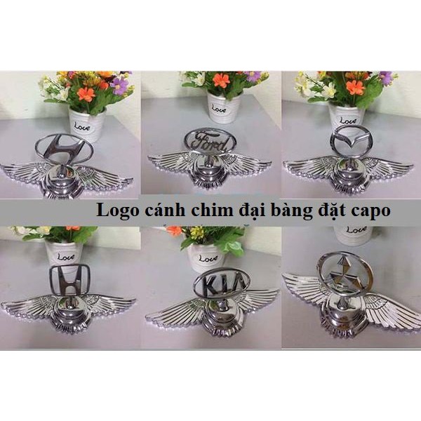 Logo các hãng xe gắn nắp capo xe ô tô cánh chim- cánh thiên thần, chất liệu hợp kim cao cấp