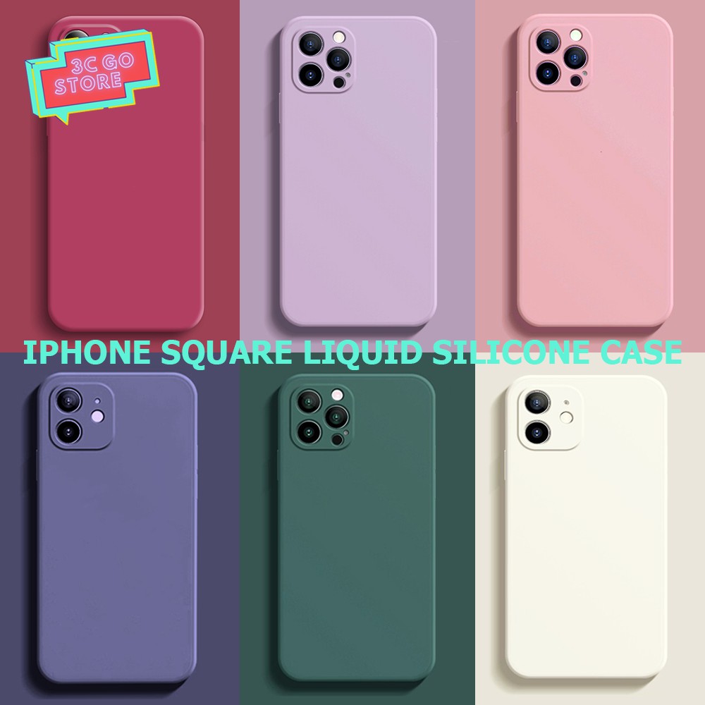 Ốp Điện Thoại Silicon Mềm Màu Trơn Dáng Vuông Cho iPhone 11 Pro Max Mini XS X XR 7 8 Plus SE 2 | BigBuy360 - bigbuy360.vn