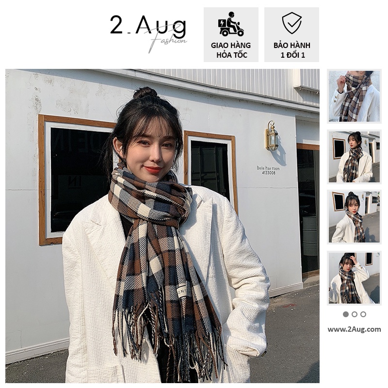 [𝗫𝗔̉ 𝗦𝗔𝗟𝗘 𝗧𝗢𝗔̀𝗡 𝗞𝗛𝗢] Khăn quàng cổ nữ mùa đông thời trang Hàn Quốc chất liệu len dạ phong cách vintage SAFCN10005 - 2Aug