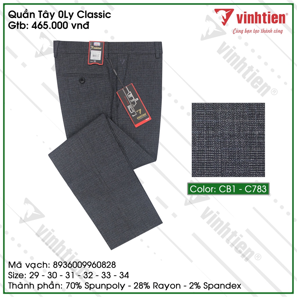 Quần Tây Nam 0ly Classic Vĩnh Tiến 465