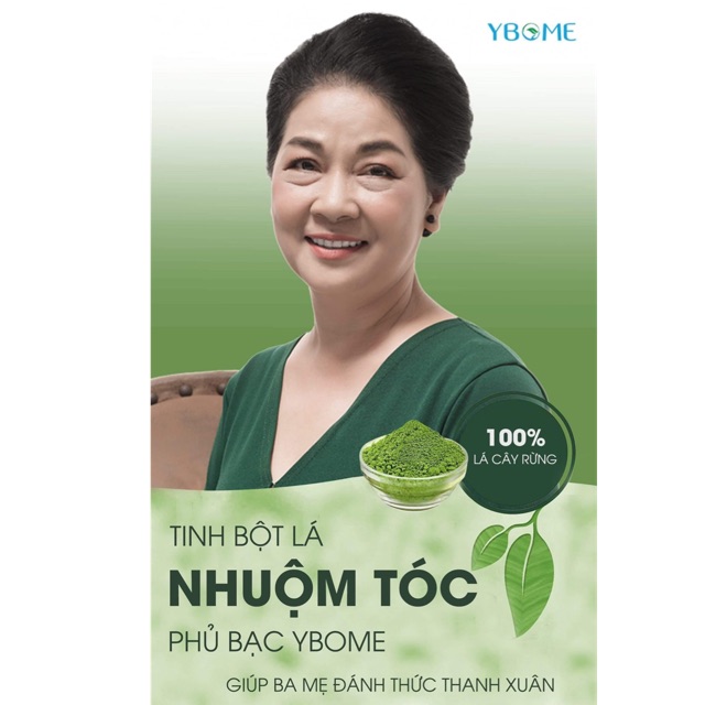 Bột lá nhuộm tóc phủ bạc Ybome từ lá cây rừng