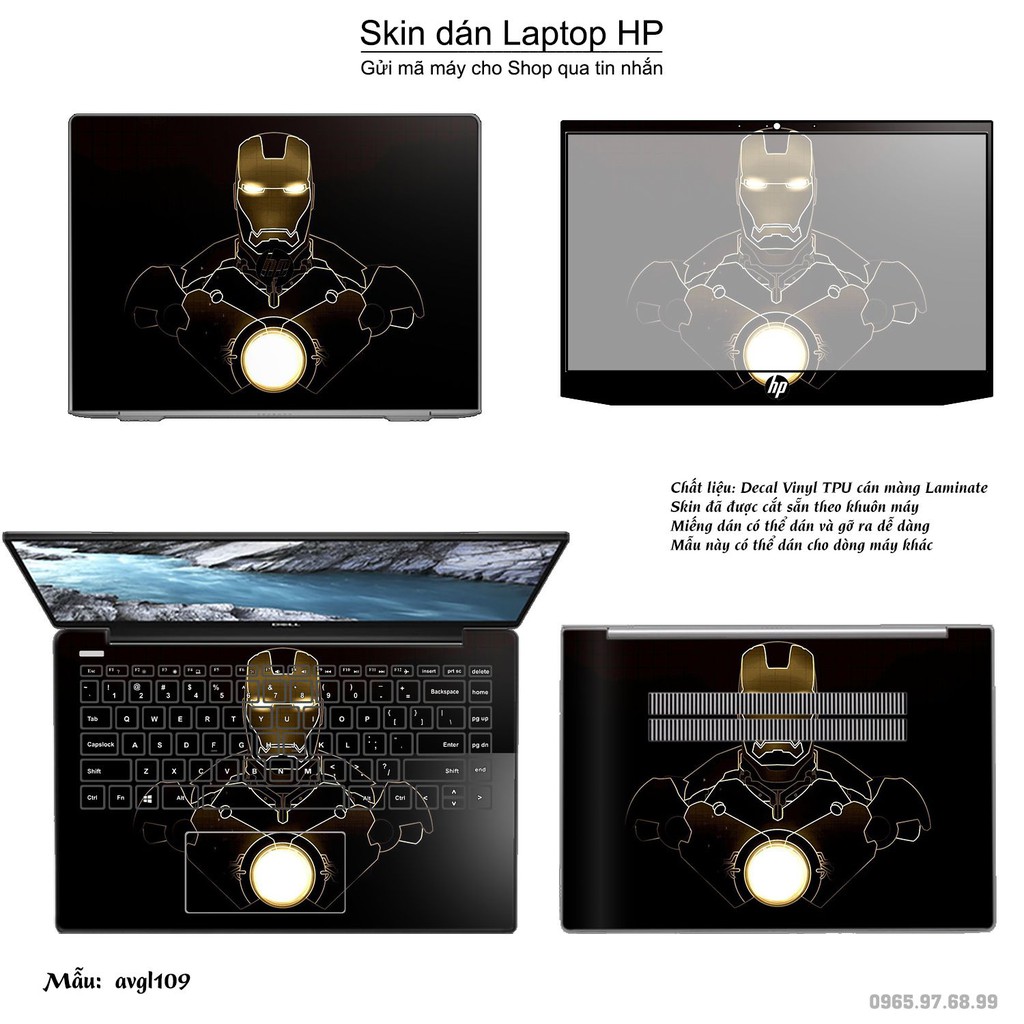 Skin dán Laptop HP in hình Avenger _nhiều mẫu 2 (inbox mã máy cho Shop)