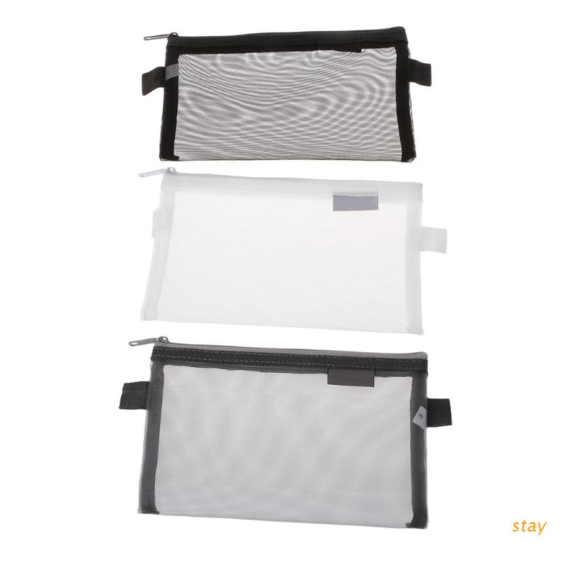 Túi Đựng Bút Bằng Lưới Nylon Trong Suốt Thiết Kế Đơn Giản Tiện Dụng Cho Học Sinh / Văn Phòng