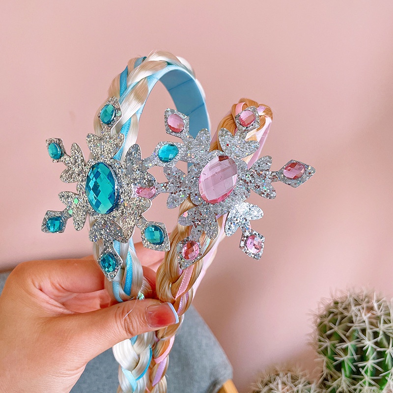 Cài tóc công chúa Elsa với bím tóc dài cho bé gái 3-9 tuổi