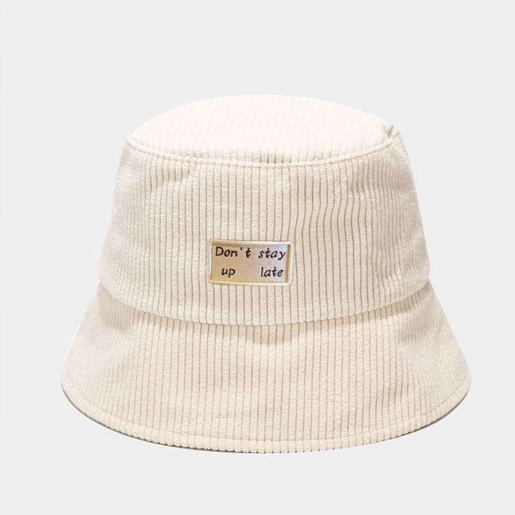 Mũ Bucket Nón Tai Bèo Vành Cụp Nhung Gân Dont Stay Up Late Nhiều Màu Sắc Ulzzang Form Unisex Nam Nữ - Hazo