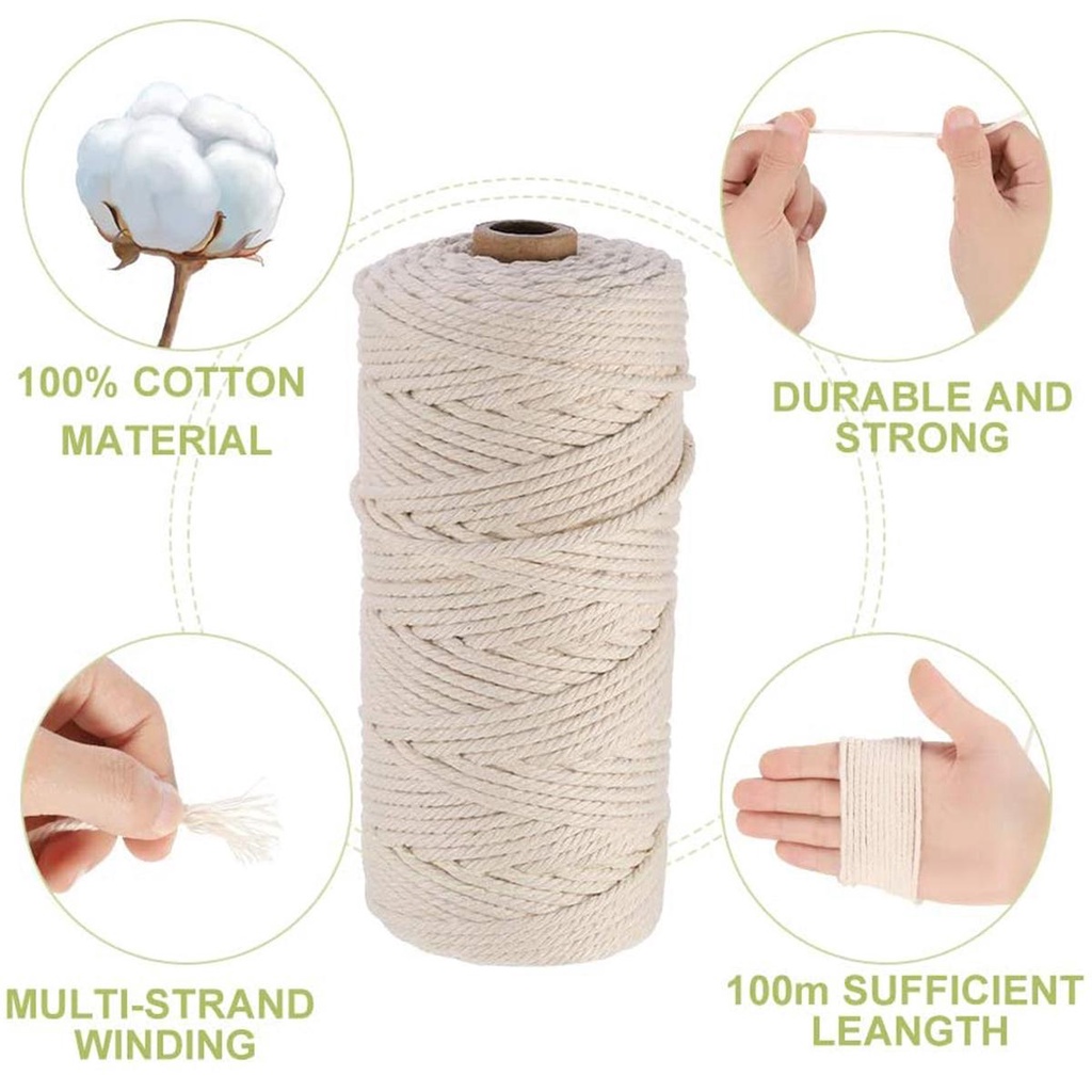 Set 6 Que Gỗ 100 Hạt Gỗ Làm Đồ Thủ Công Phong Cách Bohemian