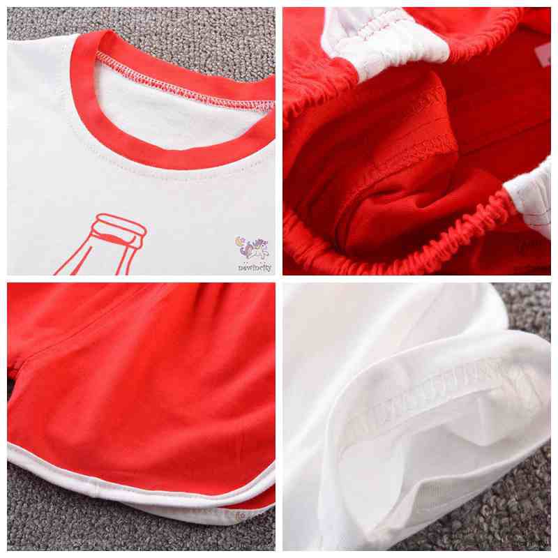 Set Áo Thun Tay Ngắn &amp; Quần Short Cho Bé Trai &amp; Gái