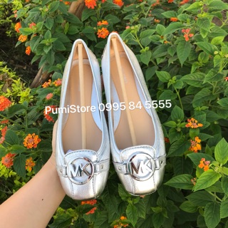 Giày Michael Kors Silver Metallic Leather