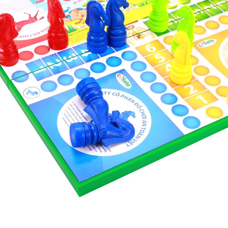 Bộ Đồ Chơi Cờ Cá Ngựa - Game Gia Đình Vui Vẻ Hàng Chính Hãng SATO Có Hộp Đựng (Loại Lớn)