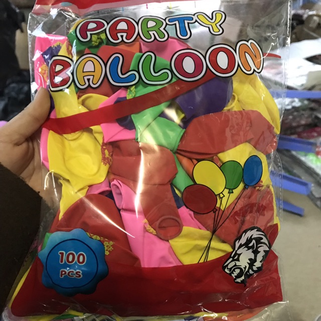 Túi 100 quả bóng CHÚC MỪNG NĂM MỚI nhiều màu siêu dày và dai
