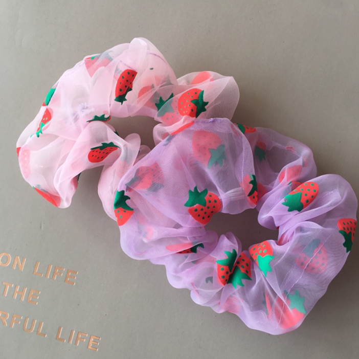 Vòng buộc tóc vải organza ruột lớn thời trang thu hè