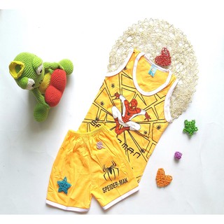 Bộ quần áo trẻ em, bộ quần áo bé trai, vải thun coton, sát nách- nhiều mẫu , size 6-16kg ( ẢNH THẬT)