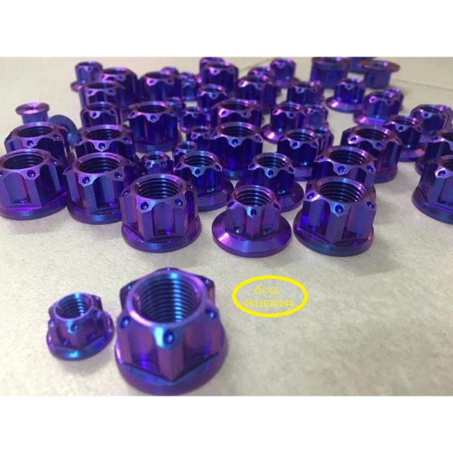 Tán TITAN GR5 6li,8li.10li,12li,14li (màu xanh lục,xanh tím) S - STN