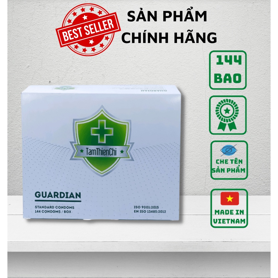 Bao cao su Tâm Thiện Chí TTC Guardian mỏng trơn hộp 144 cái