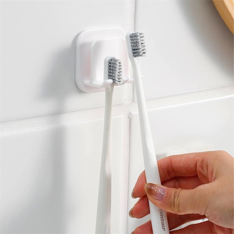 Giá Đỡ Bàn Chải Đánh Răng Gắn Tường Bằng Nhựa 5*3.6CM Tiết Kiệm Không Gian Tiện Dụng
