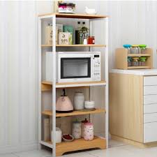 Kệ lò vi sóng 4 tầng - Khung thép không gỉ sơn tĩnh điện đen gỗ sơn bóng chống MỐI MỌT - Bảo hành ĐỔI TRẢ 12 THÁNG | BigBuy360 - bigbuy360.vn