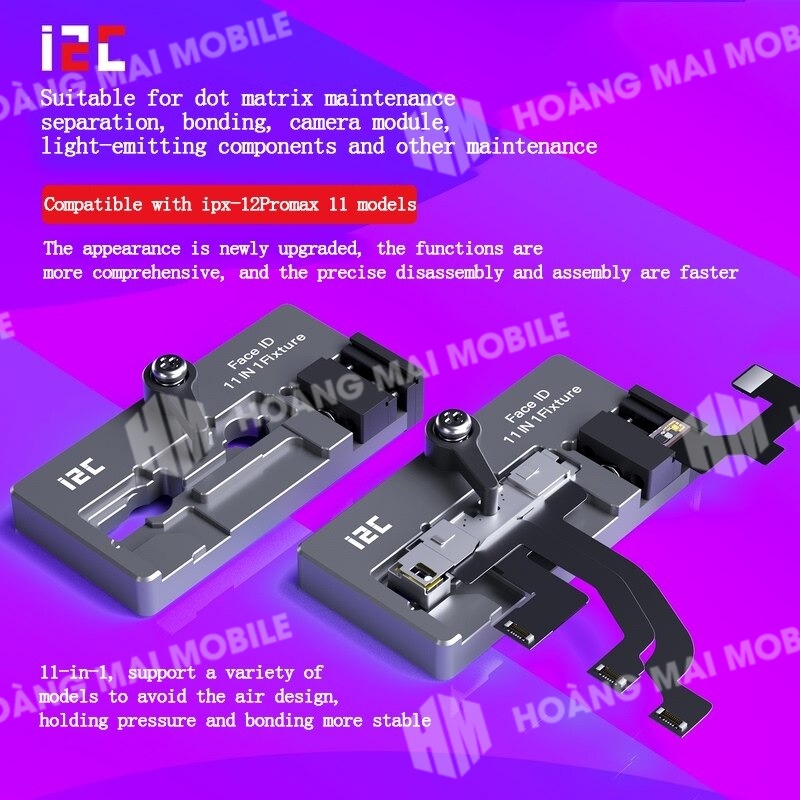 Đế kẹp làm FaceID hãng i2C từ X đến 12 Pro Max (11 in 1)
