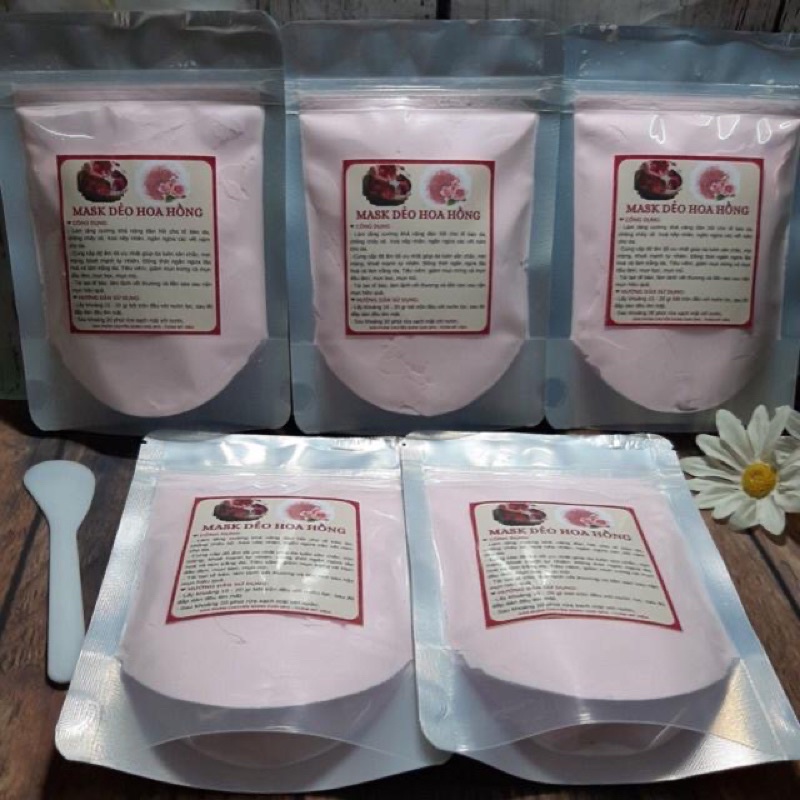 Mặt nạ dẻo hoa hồng trắng sáng, mịn da 100gr handmade
