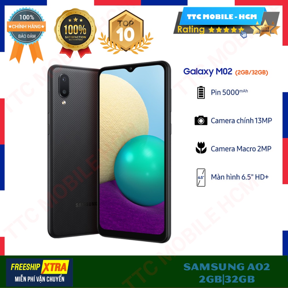 Điện thoại Samsung Galaxy M02 - Hàng Chính Hãng, Nguyên Seal - Đã Kích Hoạt Bảo Hành Điện Tử