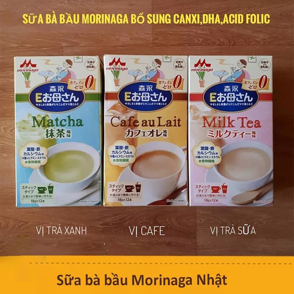 Sữa Bầu Morinaga Nhật Bản Đủ Vị Dạng Gói Tiện Lợi 12 Gói x 18g