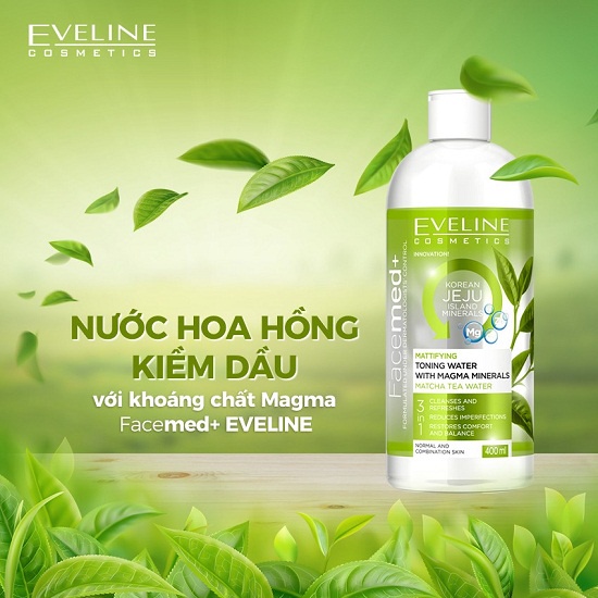 Nước hoa hồng kiềm dầu Eveline Facemed 400ml