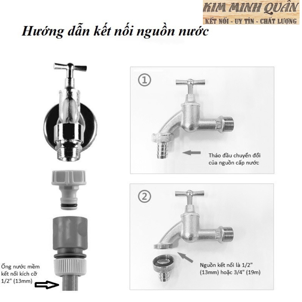 Đầu Nối Nước Đuôi Chuột Răng Trong 21-27mm M0008 &amp; 21mm M0009 CMART