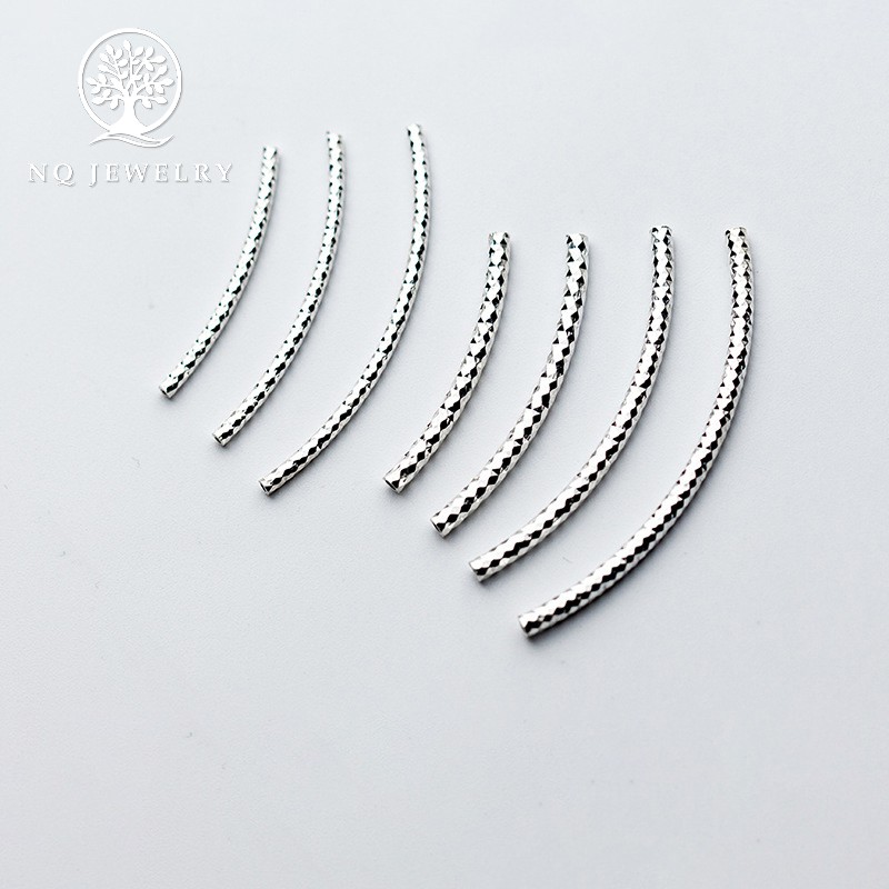 Charm bạc ống xoắn xỏ ngang - NQ Jewelry