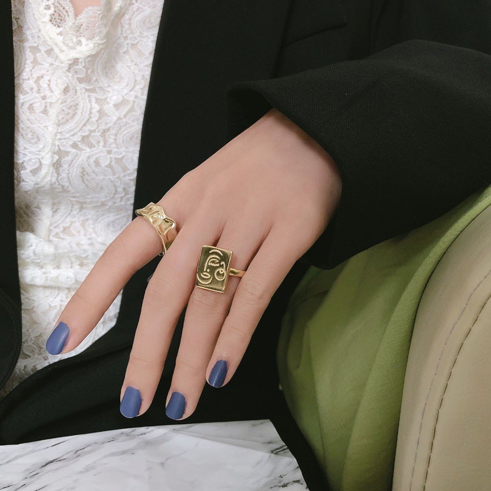 Nhẫn Đeo Khớp Ngón Tay Bằng Hợp Kim Hình Mặt Cười Nhiều Màu Thời Trang Hàn Quốc Cổ Điển Dành Cho Nữ