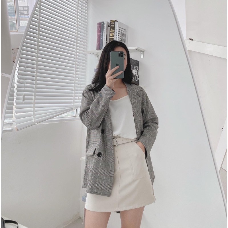 blazer kẻ 1 lớp