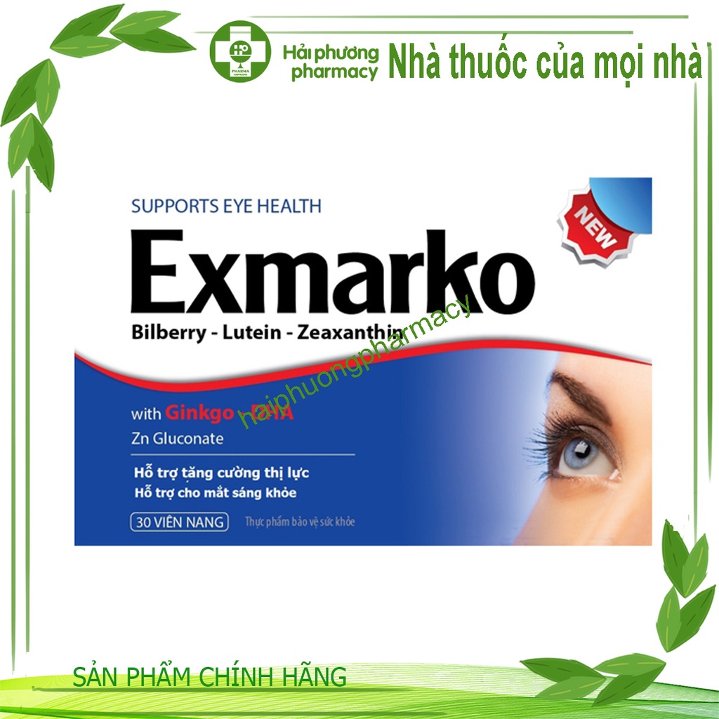 EXMARKO-Tăng cường thị lực, hạn chế quá trình lão hóa mắt 30 viên