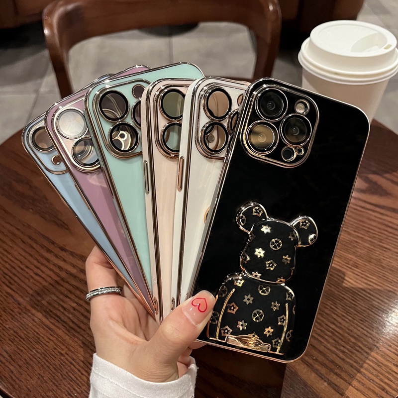 Ốp Điện Thoại Chống Sốc in Hình Gấu 3d Cho iPhone 6 6s plus 7 plus 8 plus xs max xr 11 pro max 12 pro max 13 pro max