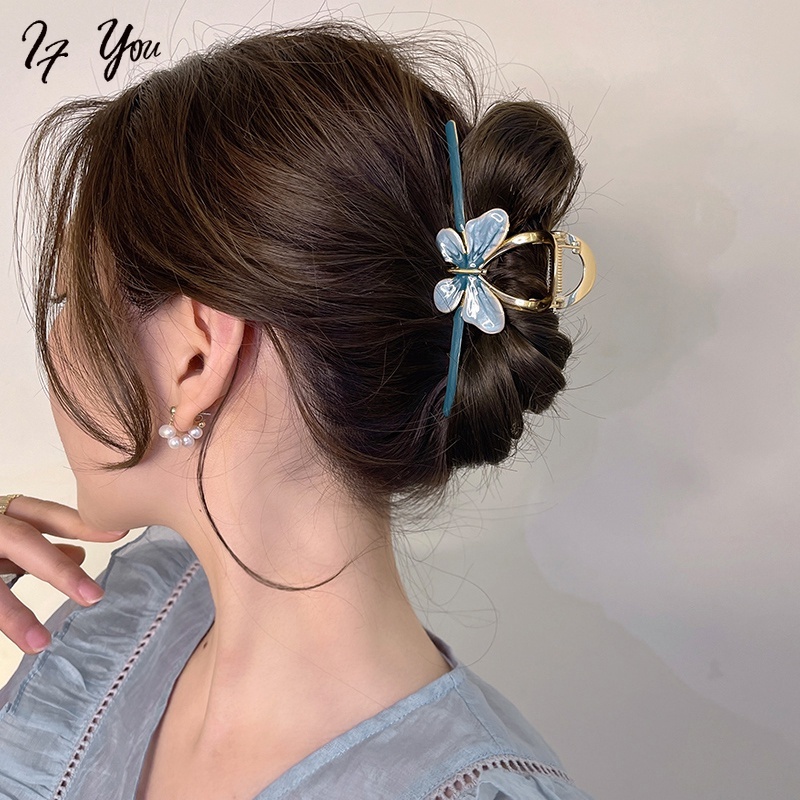 Kẹp tóc kim loại AY hình bướm màu sắc ngọt ngào cho nữ