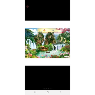 Tranh dán tường sơn thủy ngang 160cm cao 126cm