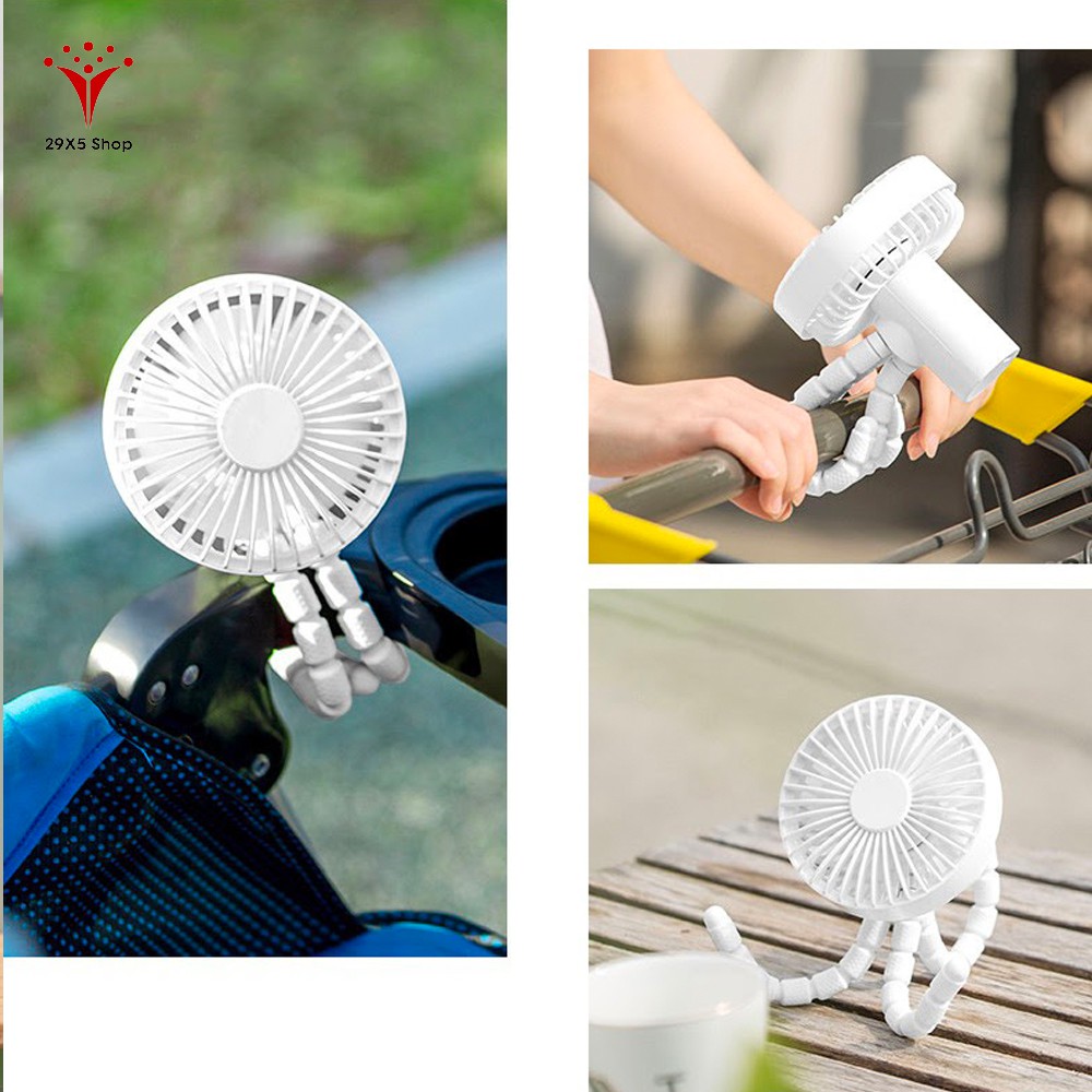 Quạt mini Tripod Fan ZOLELE GXZ F1010 - Thiết kế chân bạch tuộc thoả sức sáng tạo gập, đứng, kẹp... - 29X5 Shop