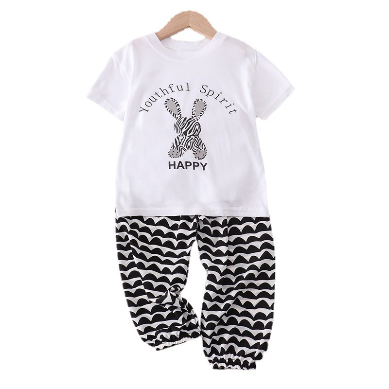 Bộ Đồ Hai Mảnh Áo Tay Ngắn Và Quần Dài Đến Mắt Cá Chân Và Quần Dài Tới Mắt Cá Chân Và Quần Dài Cỡ 80-150cm Cho Bé Sơ Sinh