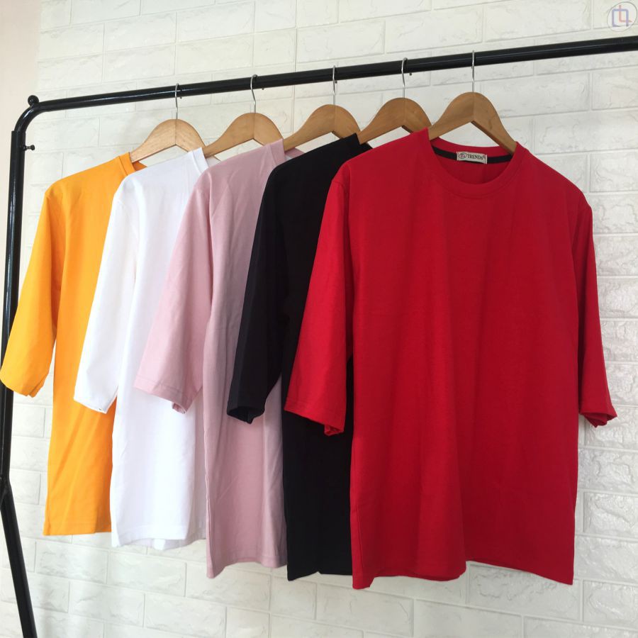 Áo thun trơn tay lỡ form rộng, size từ 40 - 105kg