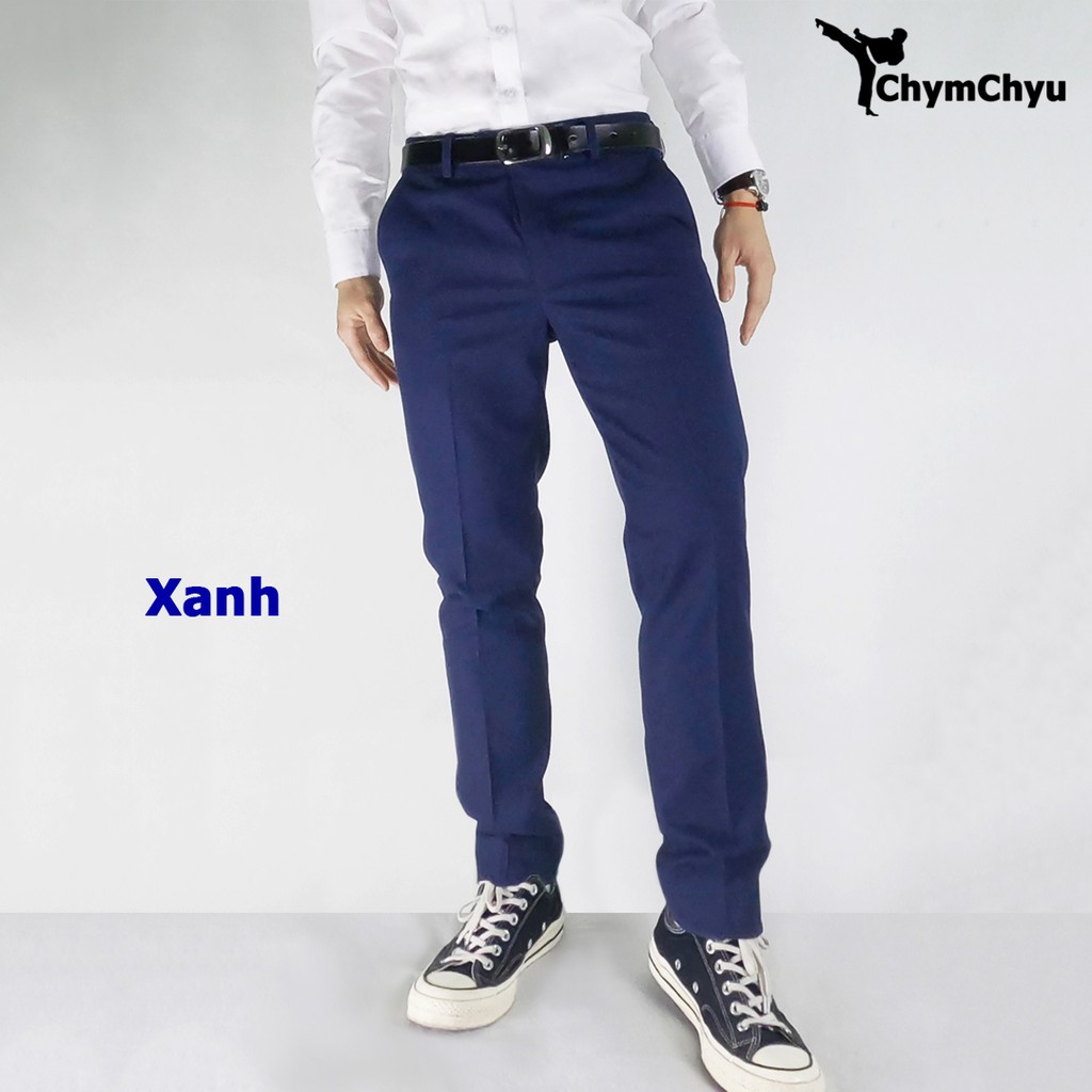 Quần Âu Nam ChymChyu - Vải Poly Cotton Cao Cấp Dáng Vừa (Màu Đen, Trắng, Nâu, Ghi, Bạc, Xanh) | BigBuy360 - bigbuy360.vn