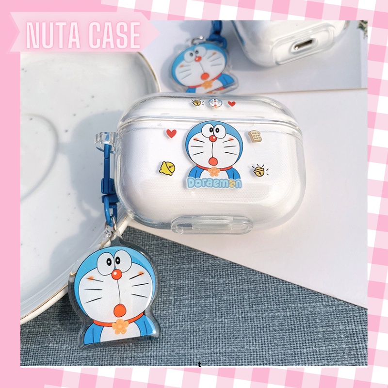 Vỏ bảo vệ tai nghe bluetooth Airpods bằng Sillicone dẻo, ốp Case cute, Airpods 2/pro- DORAEMON ỐP TRONG