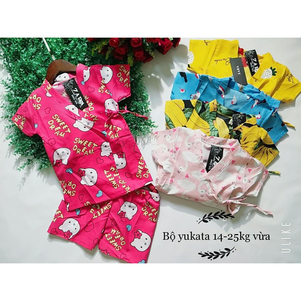 Bộ yukata lụa 3D cho bé (8-24kg)