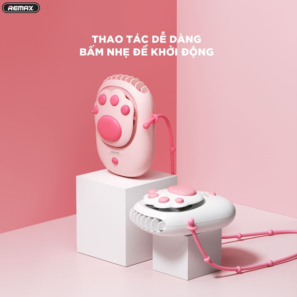 Quạt đeo cổ mini Remax F6, quạt treo cổ dễ thương chính hãng phù hợp với đi học, đi làm, dã ngoại