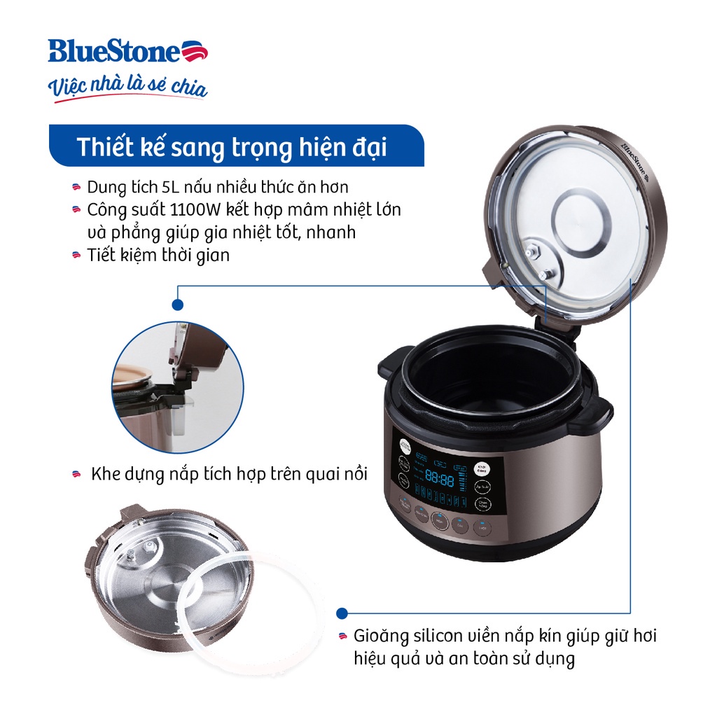 Nồi áp suất BlueStone PCB5763 Dung Tích 5L [BẢO HÀNH CHÍNH HÃNG]