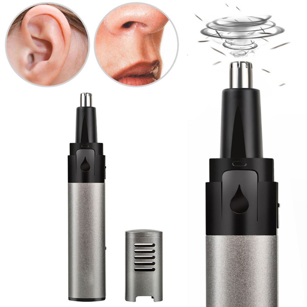 [HNC] Stylish Safe Stainless Steel Nose Trimmer Gift Ear Remover Convenient Multi-functional Cleaning USB Electric Charging