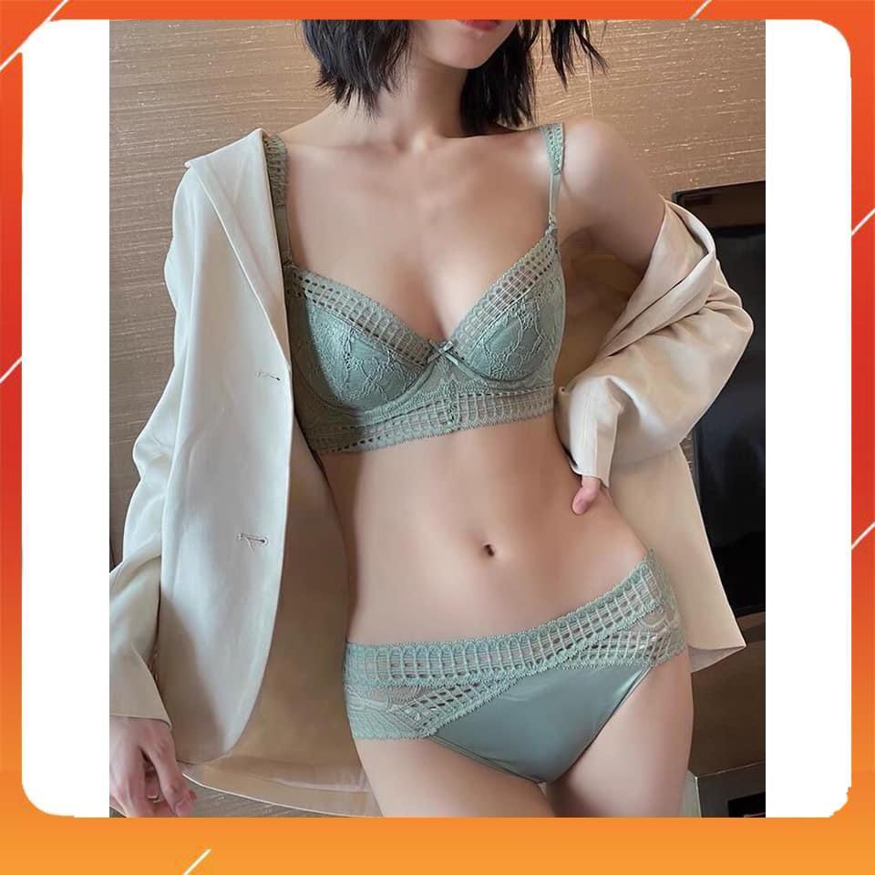 Set bộ đồ lót nữ hàng cao cấp phối ren, áo có gọng, mút đệm vừa, Mã B22020
