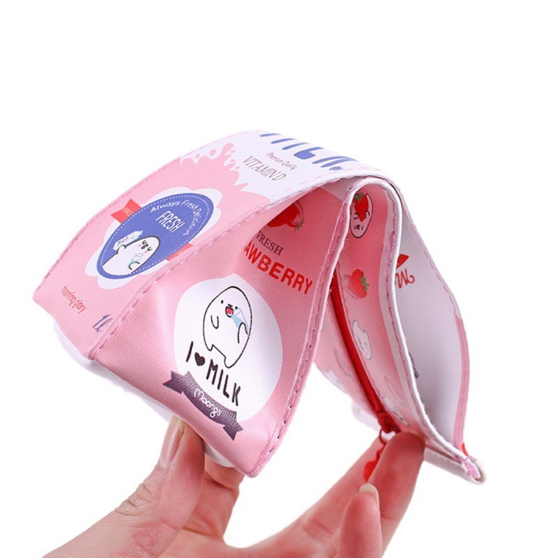 Ví đựng bút chì , đồ trang điểm hình hộp sữa hoạt hình xinh xắn